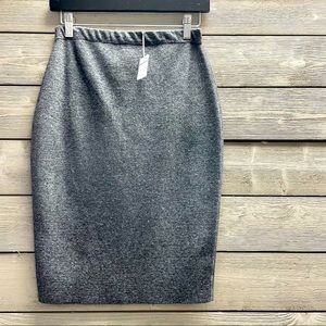 Grey / Navy Italian Cashmere Reversible  Pencil Skirt